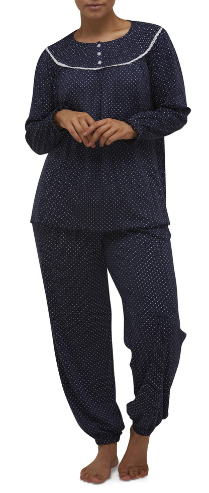 SPOT SMOCKING PJ SET NAVY - SK106S