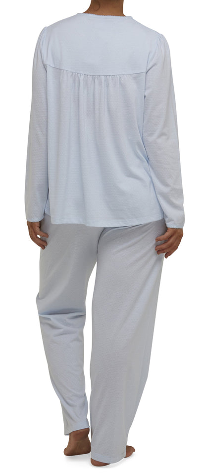 ROSEBUD EMBROIDERY PJ SET PALE BLUE - SK110R