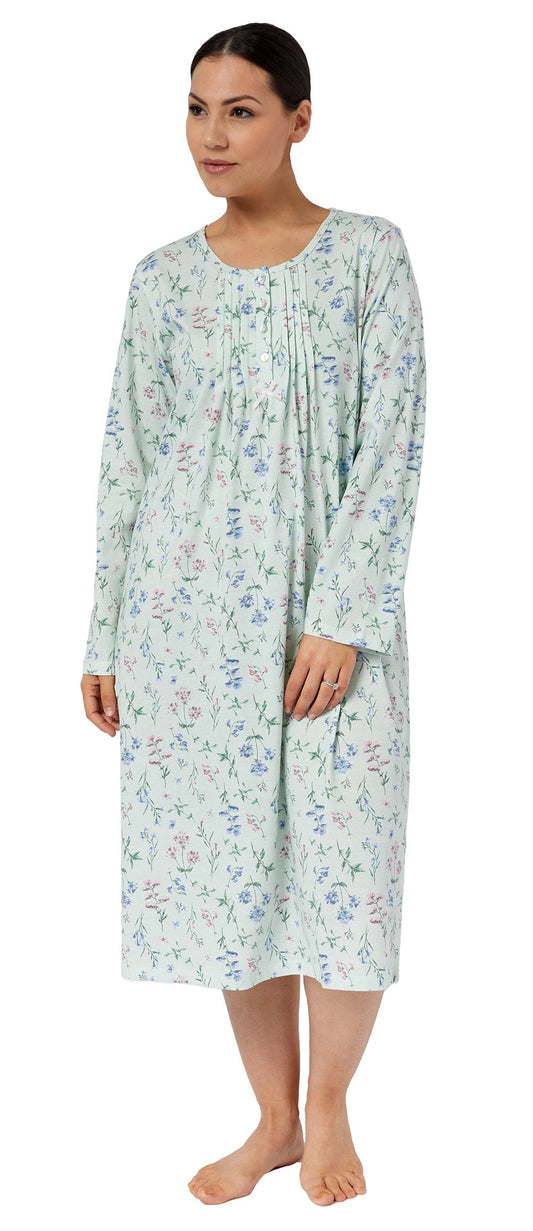 MEADOW PLEATED NIGHTIE SAGE - SK203M