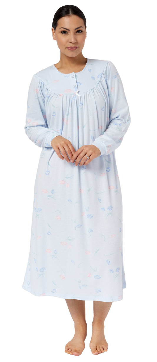 TULIP YOKE NIGHTIE BLUE - SK230TU