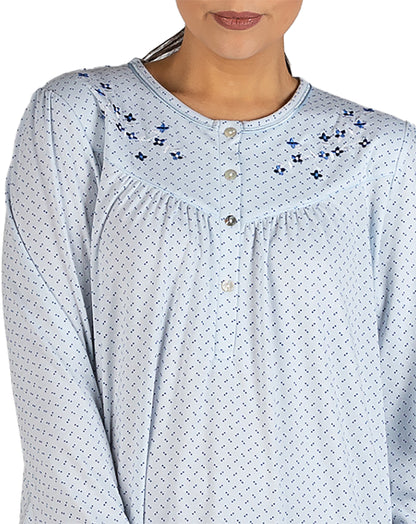 SPOT EMBROIDERED NIGHTIE BLUE - SK236S