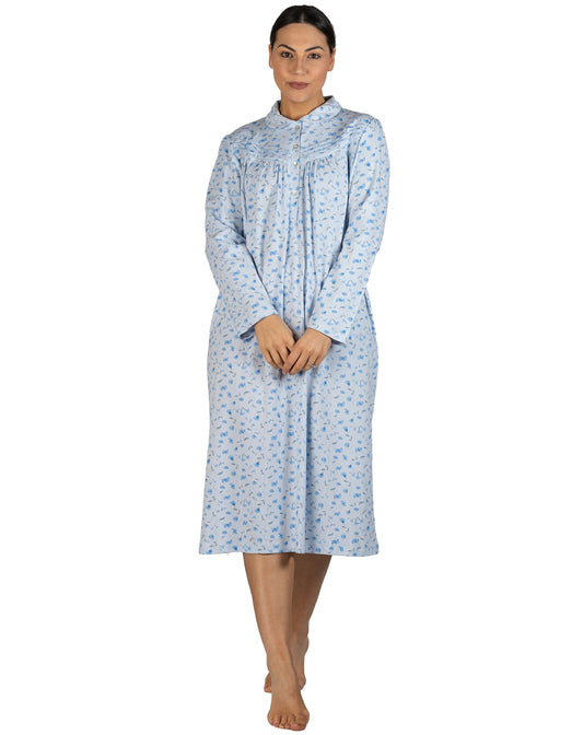 PEONY COLLAR NIGHTIE BLUE - SK240P