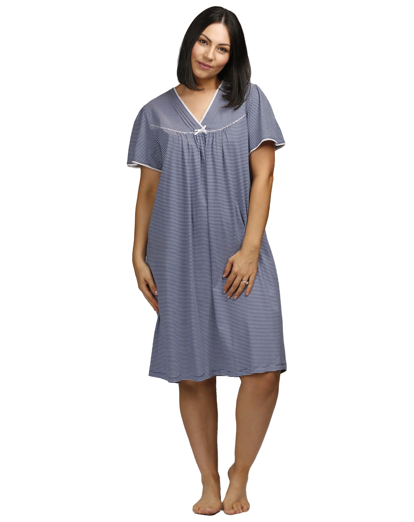 STRIPE NIGHTIE DENIM - SK300S – Schrank Sleepwear