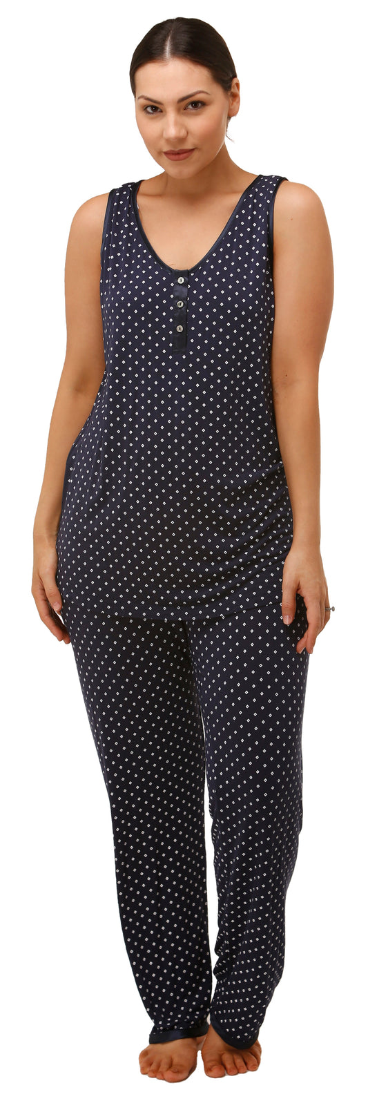 DANA SLEEVELESS PJ SET NAVY - SK362N