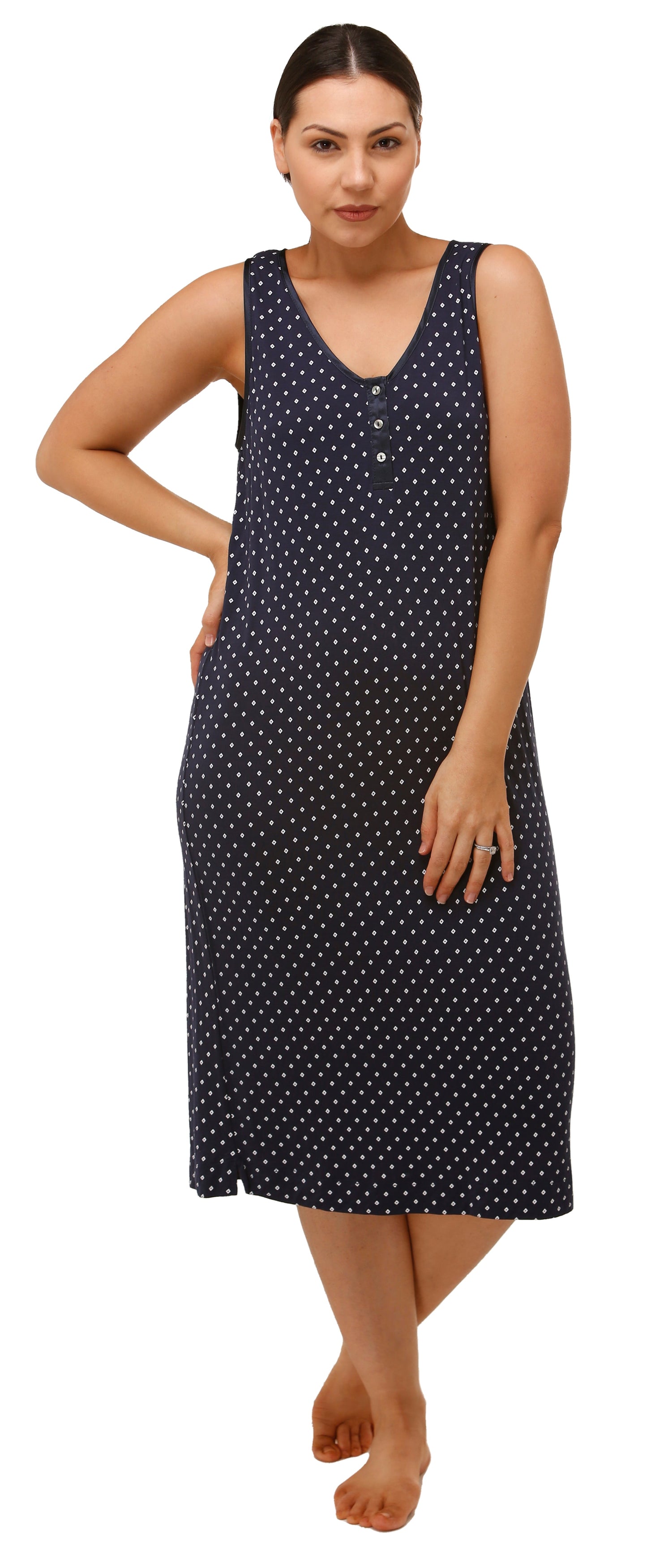 DANA SLEEVELESS NIGHTIE NAVY - SK363N