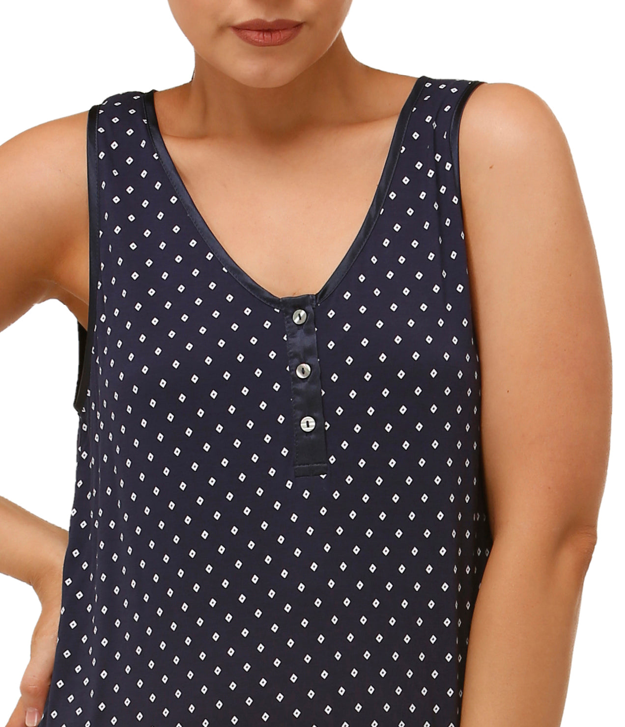 DANA SLEEVELESS NIGHTIE NAVY - SK363N