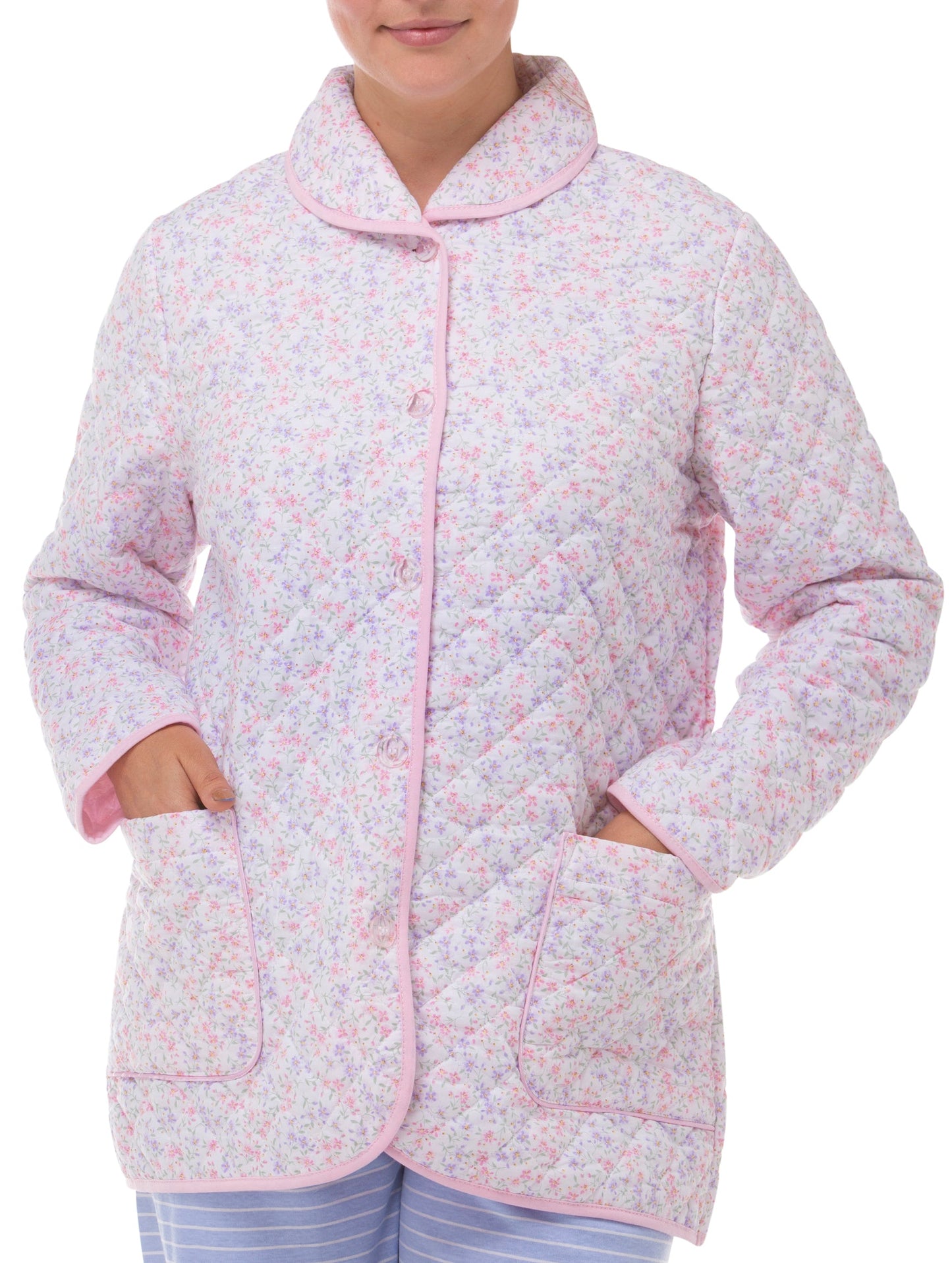 LOLA QUILTED BED JACKET PINK - SK401