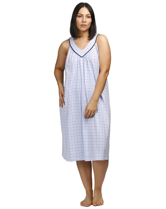 AZTEC SLEEVELESS NIGHTIE BLUE - SK409A