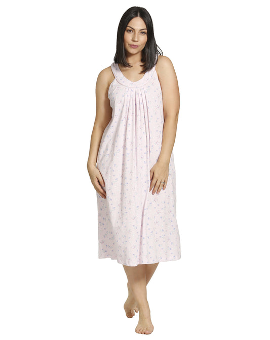 SPRING FLOWERS SLEEVELESS NIGHTIE PINK - SK410SF