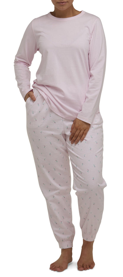 ROSE STRIPE SKI PJ SET / PINK-SK501R