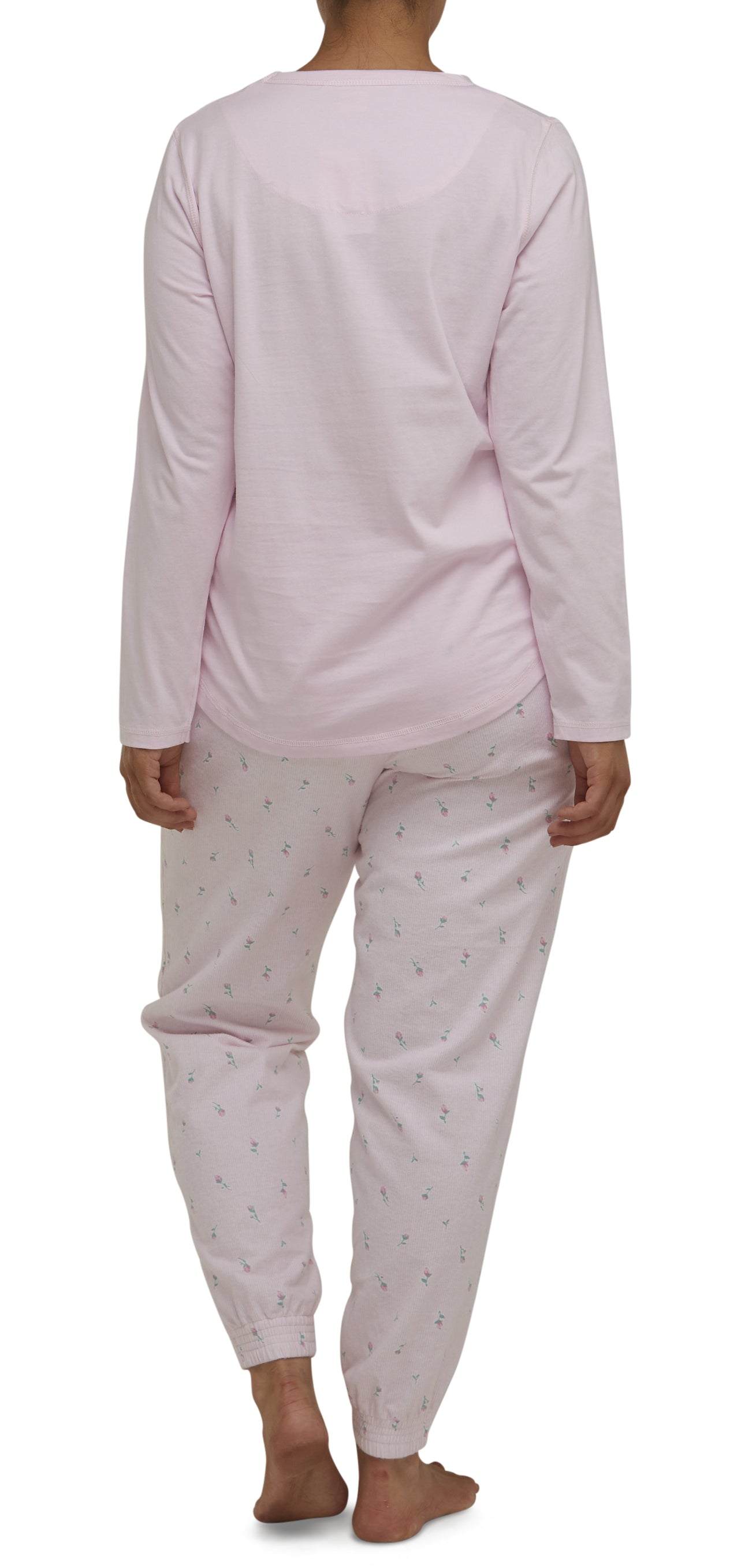 ROSE STRIPE SKI PJ SET / PINK-SK501R