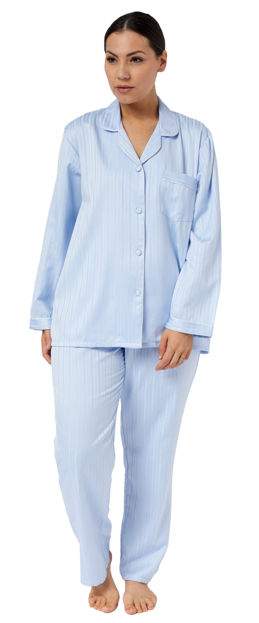 SATEEN REVERVE PJ SET BLUE - SK502BS