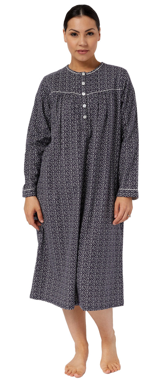 SPOT PLEATED NIGHTIE SLATE - SK611S