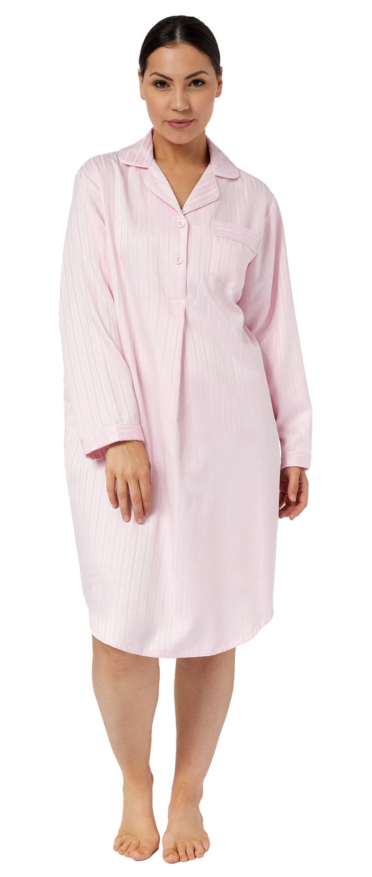 SATEEN NIGHTSHIRT  PINK - SK613BS